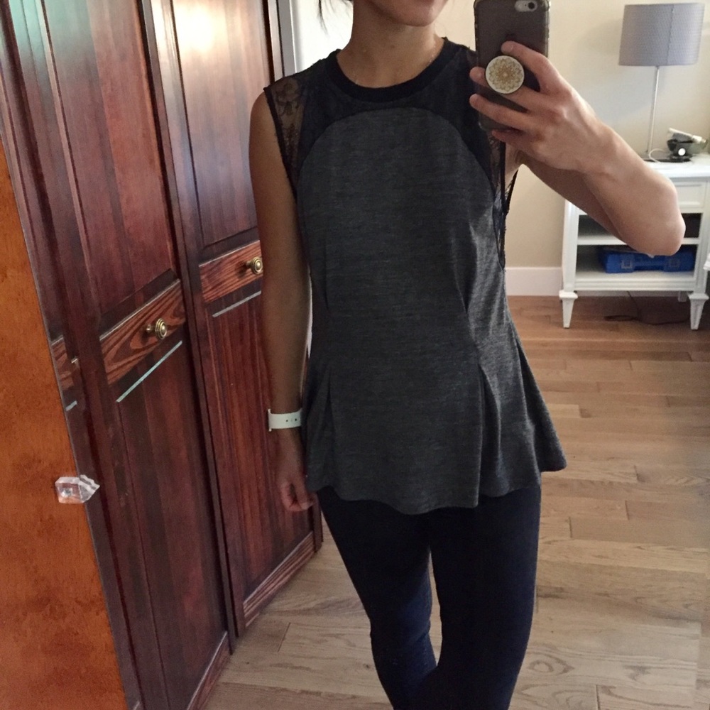 Rebecca Taylor lace peplum tank